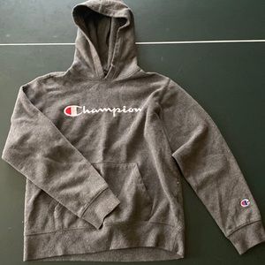 A dark gray champion sweatshirt